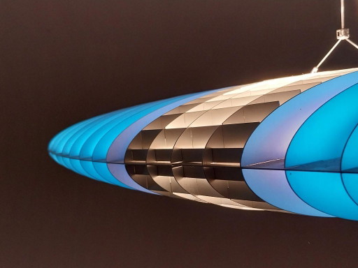 Luceplan Titania Pendant lamp, blue and silver