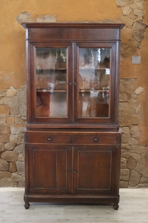 Credenza antica in noce impiallacciato, Italia XIX secolo