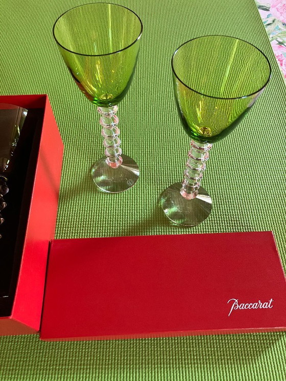 Image 1 of Weingläser Baccarat Vega 10 Gläser gelb rot lila grün jeweils mit Karton