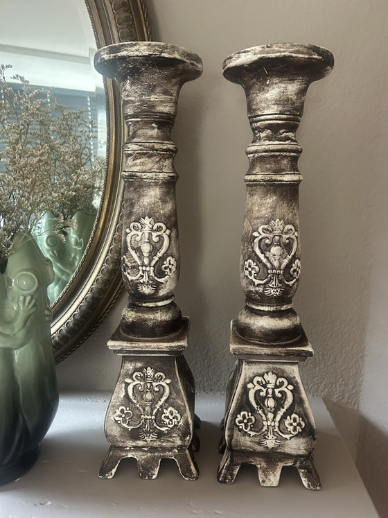 Bougeoirs rustiques en pierre vintage de brocante – Bougeoirs et chandeliers, Stone (photo 4 of 5)