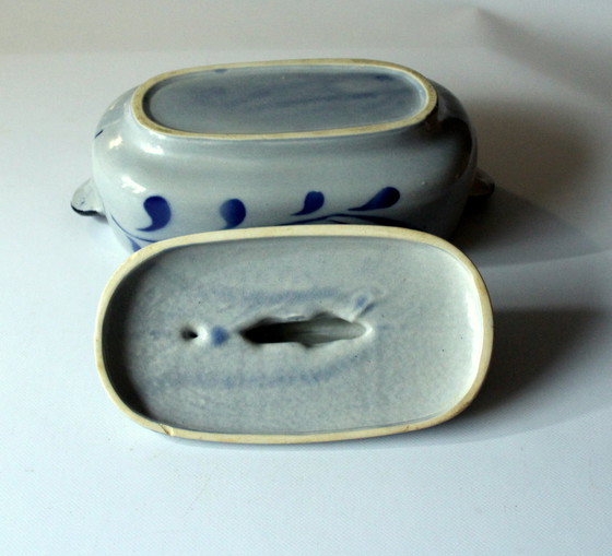 Image 1 of Schöner Alter Heringstopf Fischtopf aus Steingut - Vintage