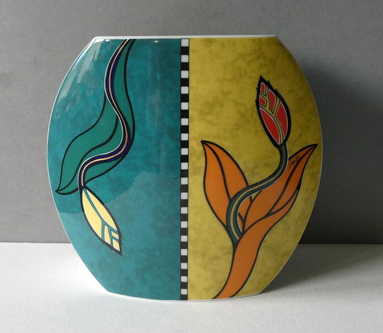 Image 1 of Colored designer vase, Rosenthal, porcelain, J.V.D. Vaart, signed