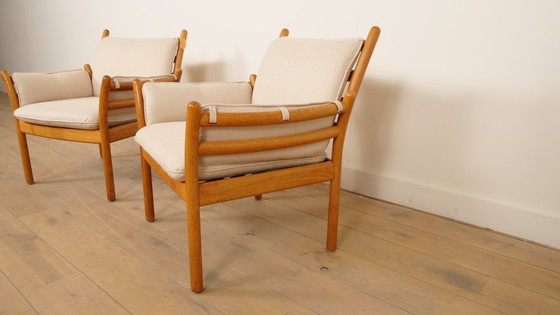 Image 1 of Set van 2 vintage fauteuils | Illum Wikkelsø voor Silkeborg | Model Genius | Teak
