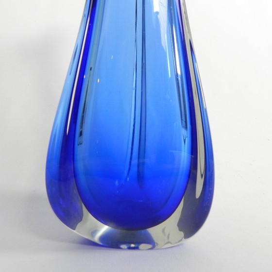 Image 1 of 59 cm tall blue Murano vase, 1950s