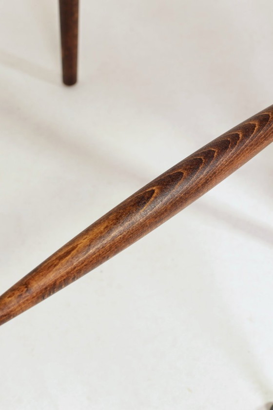 Image 1 of Bar stools set of 2 natural Linen and wood 