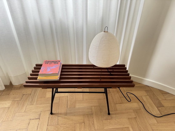 Banc minimaliste italien à lattes de bois, années 1960 – Fauteuils d'appoint (photo 2 of 5)