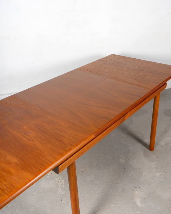 Image 1 of Mid-Century Dining Set by White and Newton Made of Teak and Blue Upholstery