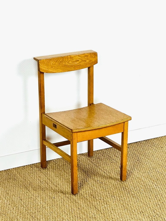 Image 1 of Set di 6 sedie da pranzo vintage in rovere, Francia, 1950