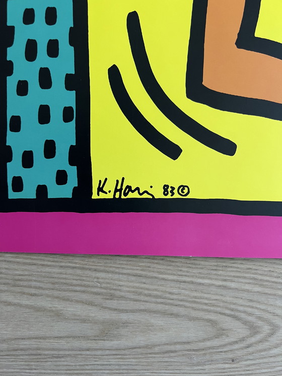 Image 1 of Keith Haring Montreux Jazz festival poster Streetart Warhol Basquiat PINK EDIT