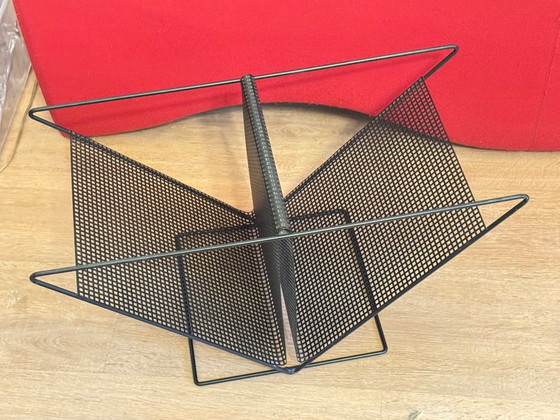 Image 1 of Postmodern 1980s Perforated Metal Magazine Rack