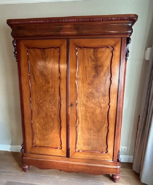 Antique mahogany Biedermeier maid's cupboard
