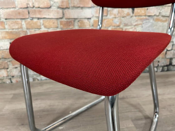 Ahrend Freischwinger Stuhl mit Rohrrahmen – Rot | Ahrend Design – Esszimmerstühle, Metal, Plastic (photo 11 of 16)
