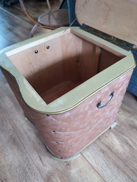 Image 1 of Pecho de lino cesta de lavandería pecho taburete de baño pecho de lavandería cesta de lavandería '50 Cincuenta