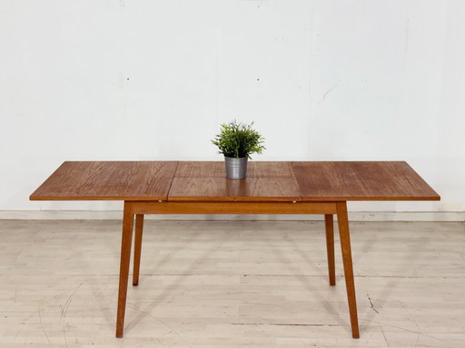 Scandinavian vintage kitchen dining table, oak – extendable – top freshly restored