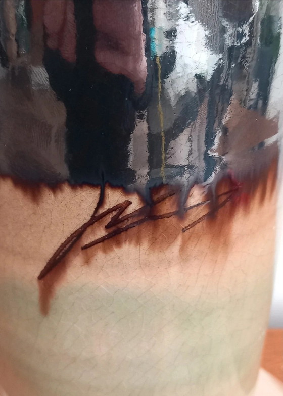 Image 1 of “Shadow & Light” Sculpture Vase – Ceràmica Planas Marquès (La Bisbal) – Signed Piece 33cm – Collection Condition