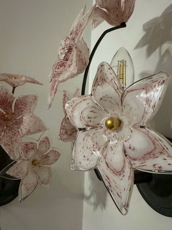 Image 1 of Applique floreali in vetro di Murano degli anni '70