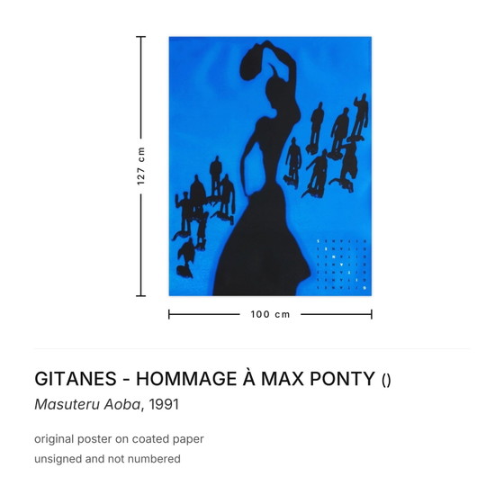 Image 1 of GITANES - HOMMAGE À MAX PONTY Masuteru Aoba Póster 1991