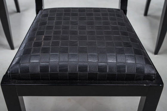 Image 1 of Art Deco French Walnut & Burl Dining Set, 1930s, Set of 7