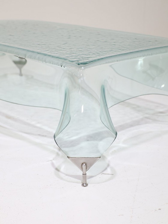 Image 1 of Glass handkerchief coffee table Italian 1980s