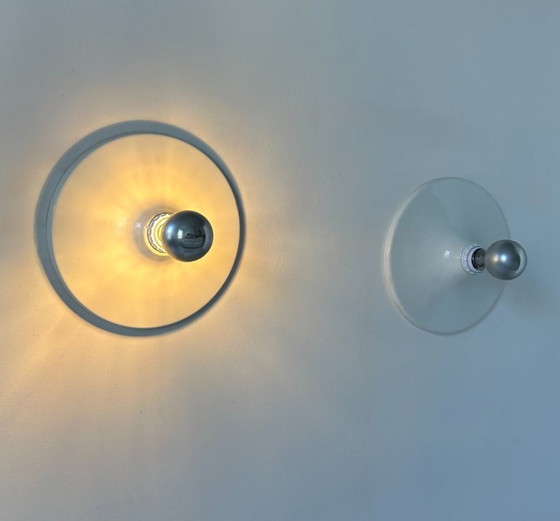 Image 1 of Coppia di applique vintage, metallo laccato bianco, Italia 1970.