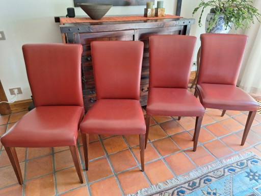 4x Poltrona Frau Dining Chairs – eetkamerstoelen, Calfskin
