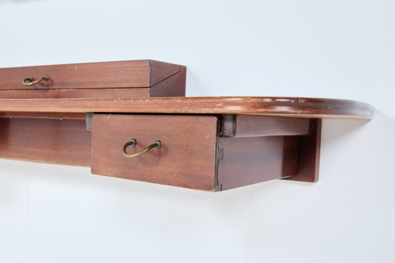 Image 1 of Danish Mid-Century Modern Wall Console with mirror by Frode Holm for Illums Bolighus, 1950’s