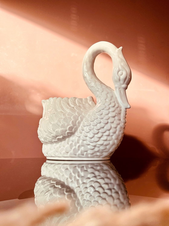 Image 1 of Vaso di fiori a forma di cigno XL fatto a mano in Italia