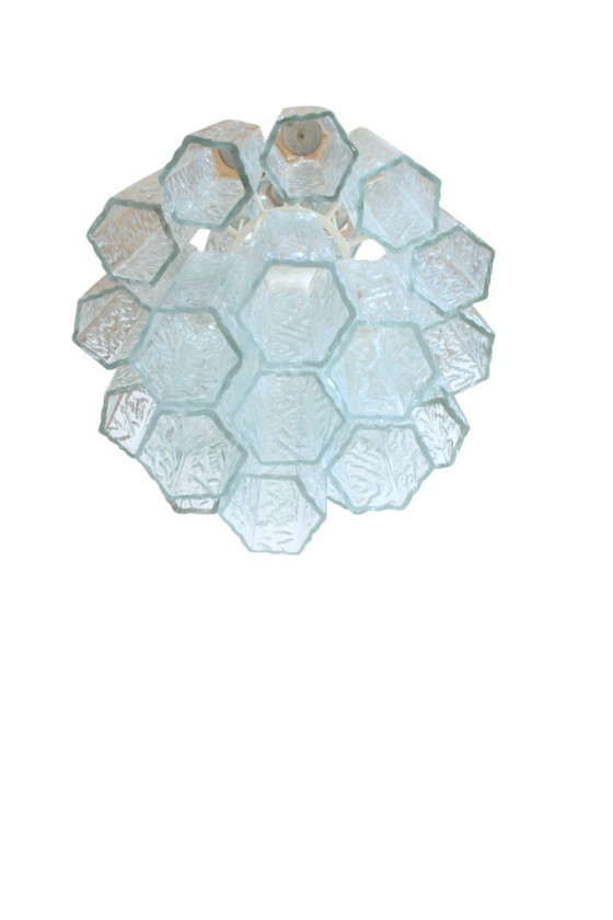 Image 1 of Lustre avec tubes de Murano Vintage attribué à Venini