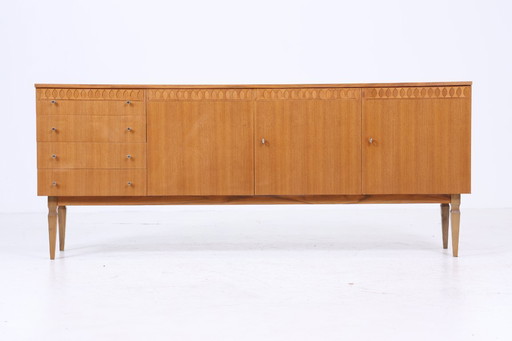Vintage sideboard 60s | Mid - Century TV board with drawers & compartments Retro wood storage #04-53