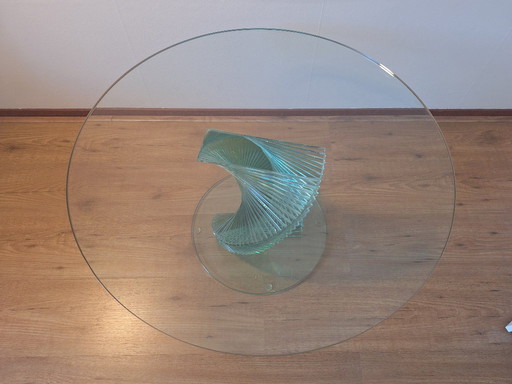 Helix Spiral Table basse sculpturale en verre dans le style de Danny Lane, années 1980