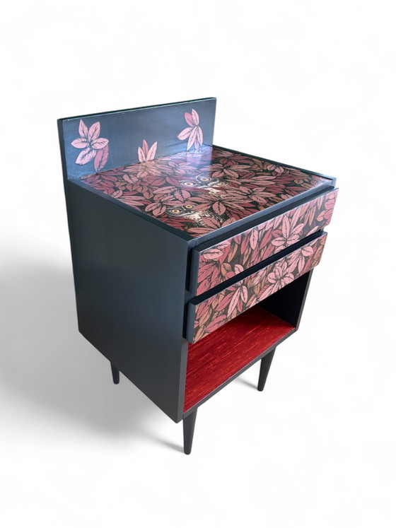 Vintage Kastje Bekleed Met Fornasetti Foglie E Civette – Ladekasten, Wood (photo 4 of 7)