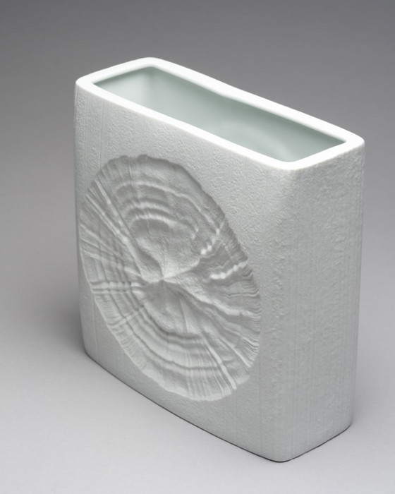 Image 1 of Martin Freyer Rosenthal Studio Line Brutalist Bisque Porselein Vintage H 24 cm Fossil Vaas