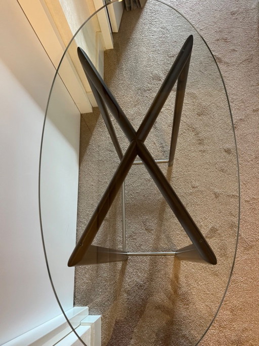 1991 Fontana Arte , Design Daniella Puppa, set van 3 glazen tafels