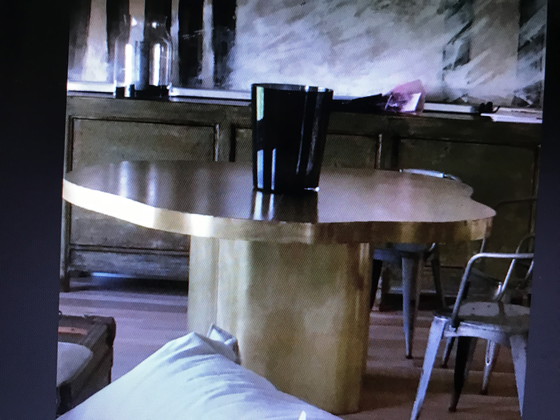 Image 1 of Tavolo organico completamente rivestito in ottone