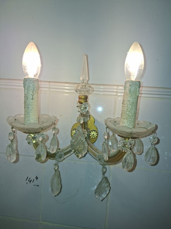 2 Apliques Maria Theresa, Metal, Cristal, Crema (foto 3 de 5)