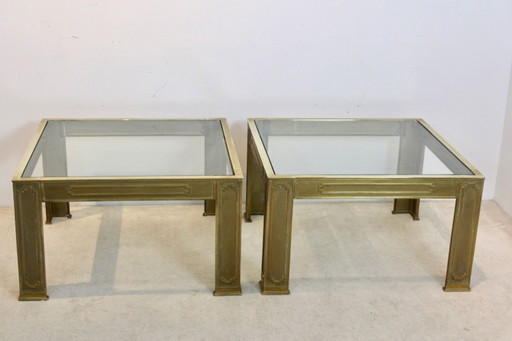 Paire de Tables d'appoint brutalistes en bronze coulé par Peter van Heeck