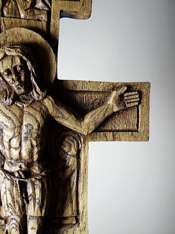 Croix de San Damiano vintage en bois sculpté, art religieux franciscain – Décorations murales, Wood (photo 6 of 12)