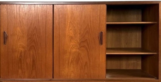 Vintage Deens Teak Highboard/Barkast '60 – High boards, Glass, Wood (photo 3 of 6)