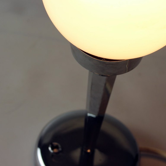 Image 1 of Art Deco Table Lamp In Chrome And Glass, Czechoslovakia 1940s