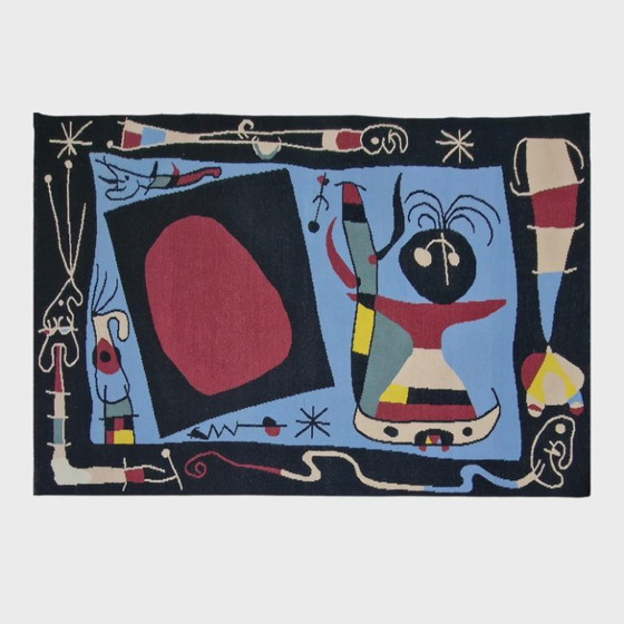 Joan Miró Femme et Miroir handgeweven tapijt | Wol, katoen, textielkunst (104 × 79 in) (photo 4 of 9)