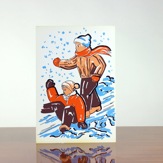 Image 1 of Panneau mural vintage tchécoslovaque de style Pop Art (années 1960)