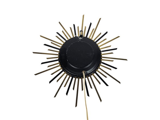 Image 1 of Orfac - Zonnewijzer -  'Sunburst' - wandklok - messing - 60's