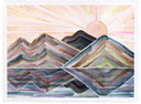 Tributaries - Origineel Abstract Aards Koele Tint Aquarel Blad Schilderij
