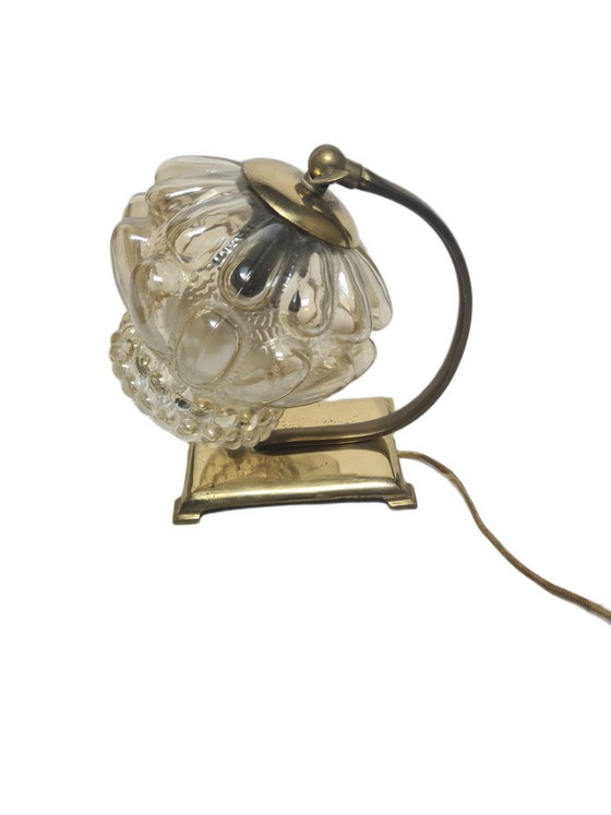 Art Deco Bedside Lamp, Belgium, 1950s – Table lamps, Glass, Brass (photo 3 of 13)