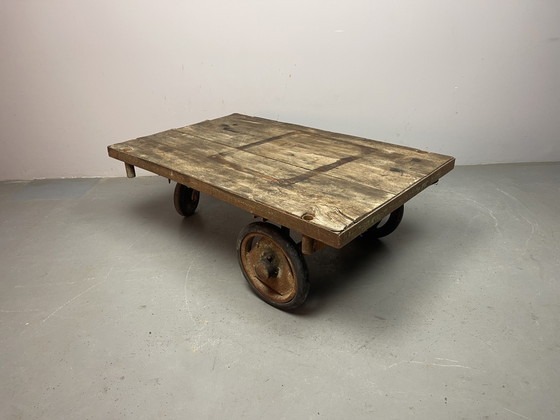 Vintage Industrial Factory Platform Trolley | Unknown | 1950s. Ref.: CT1003 – Coffee tables, Wood, Metal (photo 11 of 15)