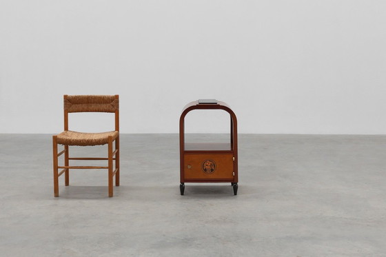 Image 1 of Tavolino Art Déco ad arco con contenitore e piano in marmo nero, Francia, 1920 ca. 1920