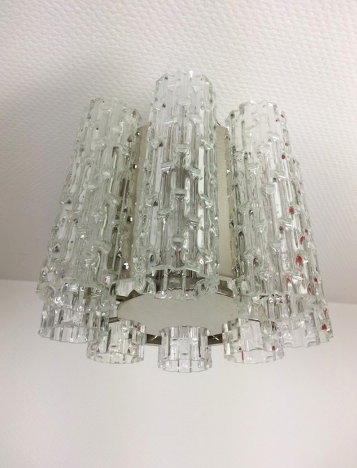 Plafonnier Doria à 8 tubes en verre