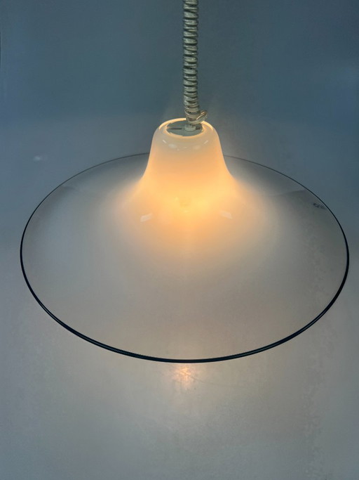 Lámpara colgante vintage de cristal de Murano, de Renato Toso para Leucos, Italia, década de 1970.