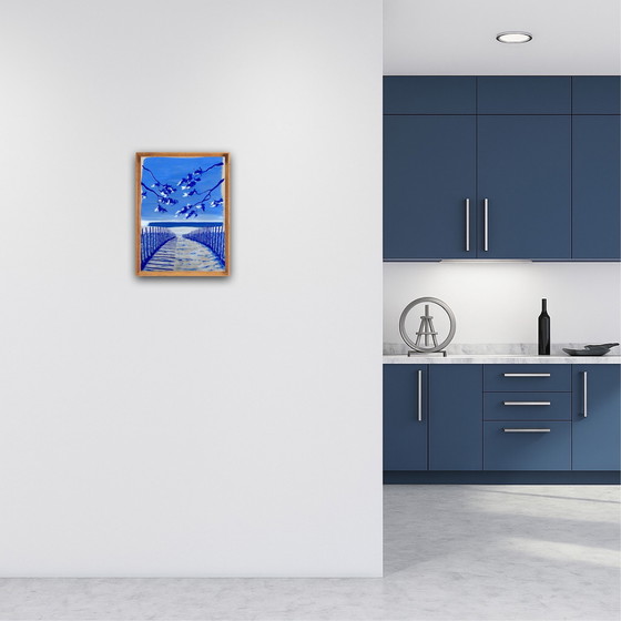 Image 1 of Guazzo su carta, 40x30 cm. Con cornice.