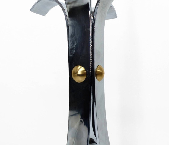 Image 1 of Lampvoet van verchroomd staal met vier poten, in de stijl van het ruimtetijdperk uit de jaren 70